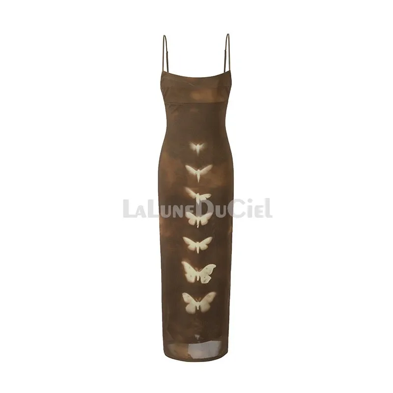 【LaluneDuCiel】LLDC Summer Fashion Sexy Hot Girl Waist Butterfly Suspender Hip Cover Dress