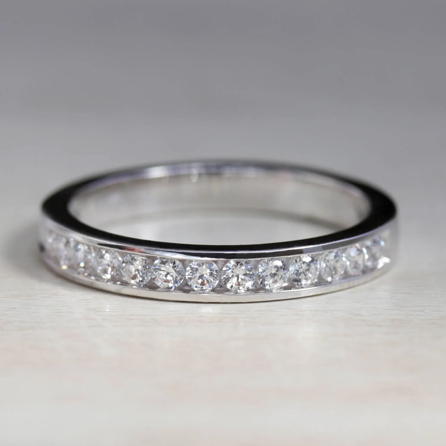 Larger Channel Set Half Eternity Band