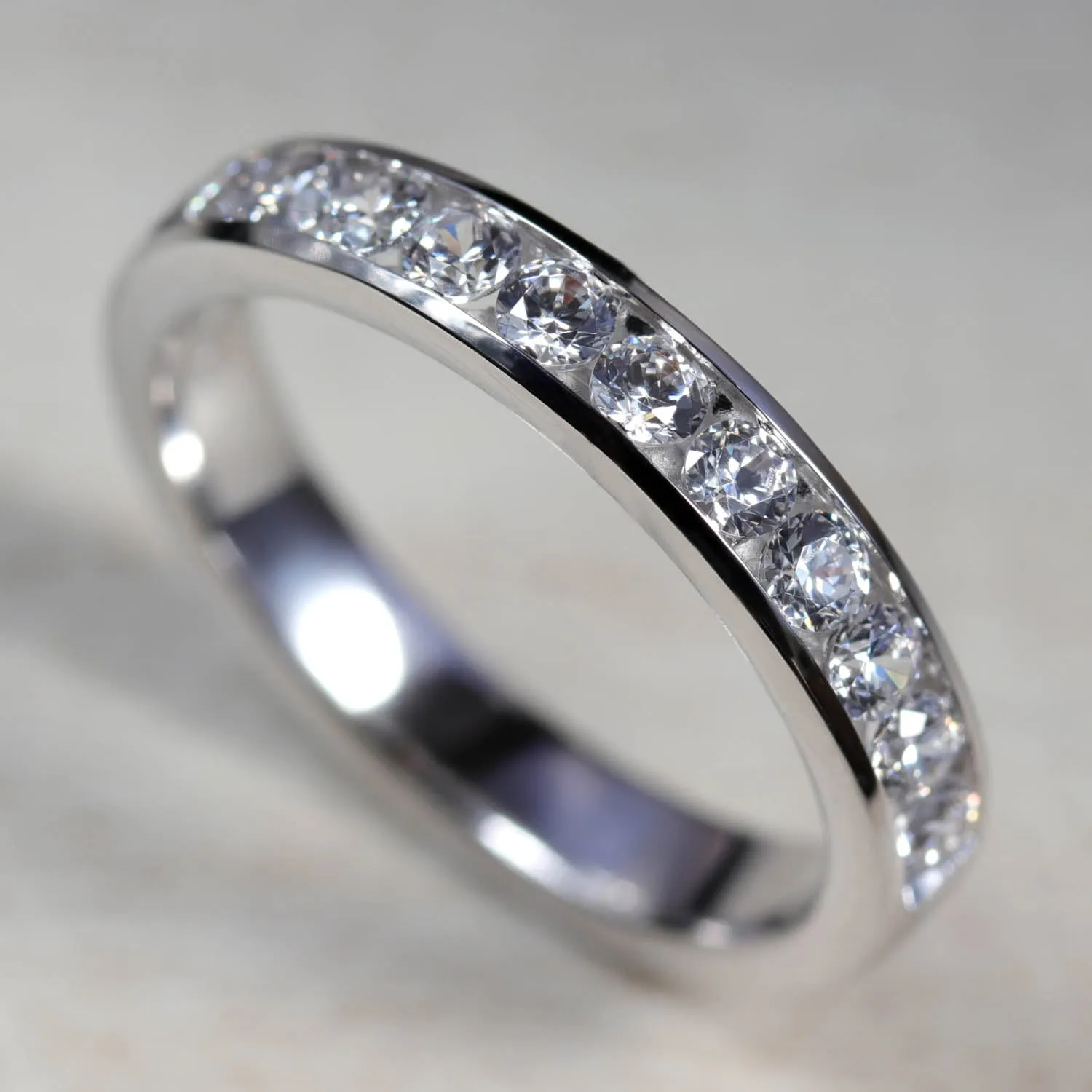 Larger Channel Set Half Eternity Band