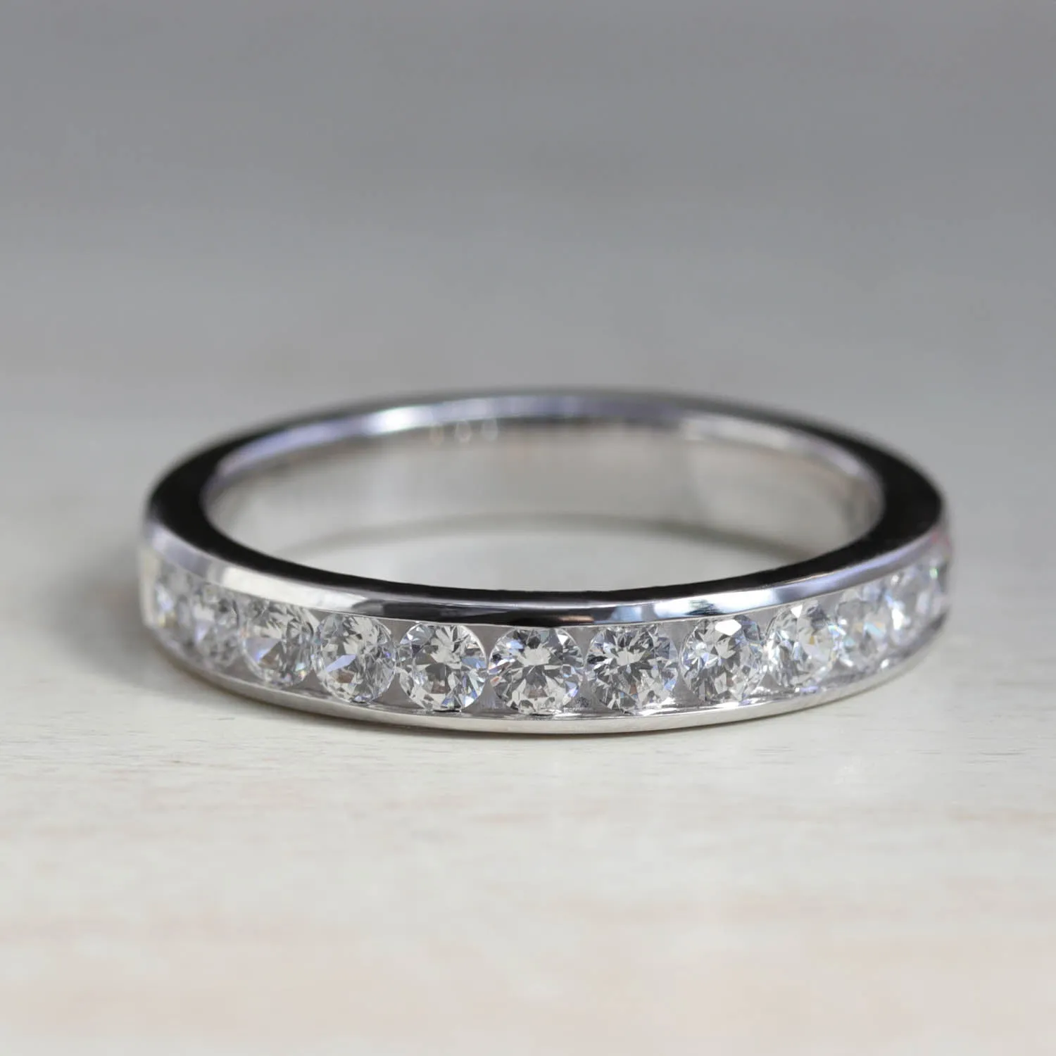 Larger Channel Set Half Eternity Band