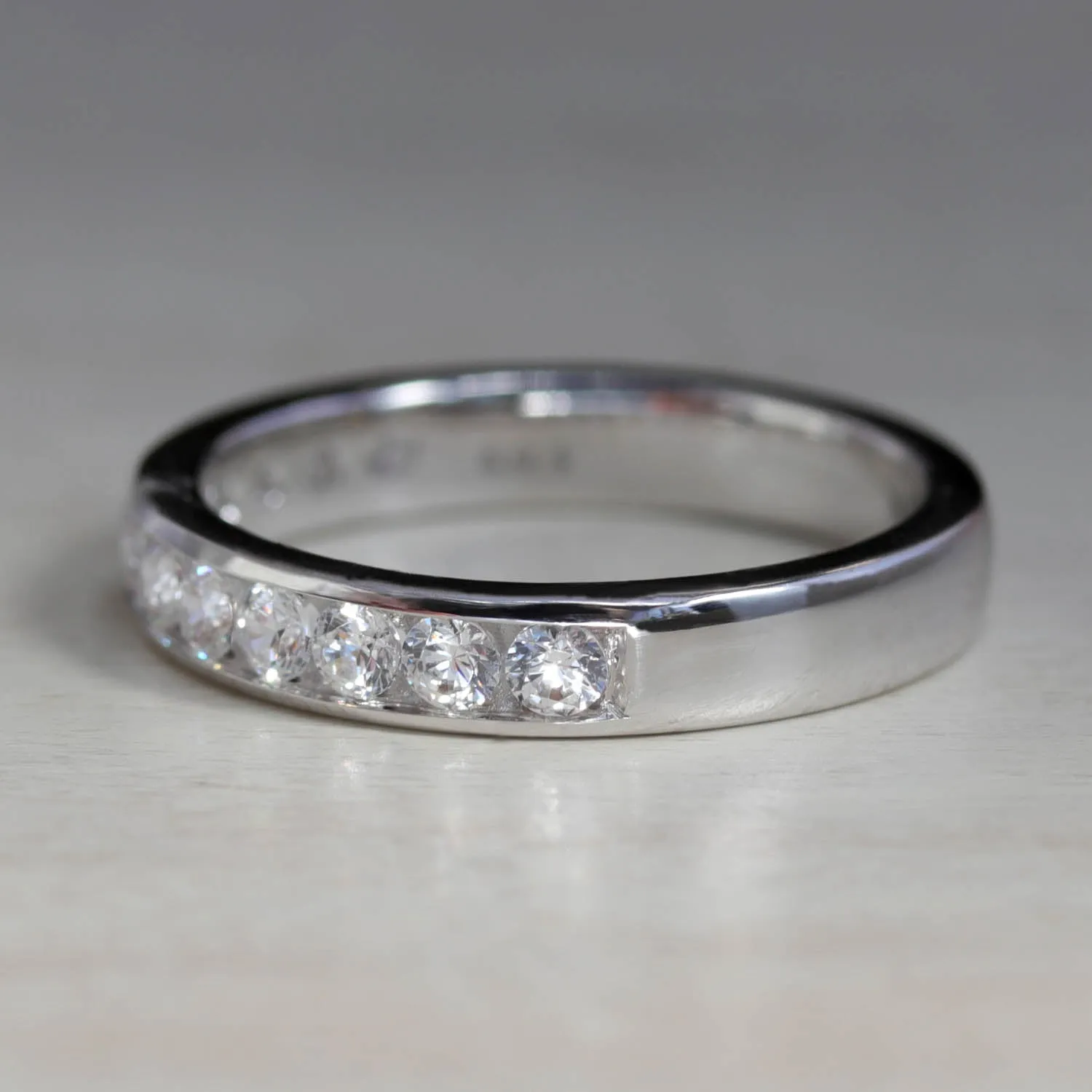 Larger Channel Set Half Eternity Band