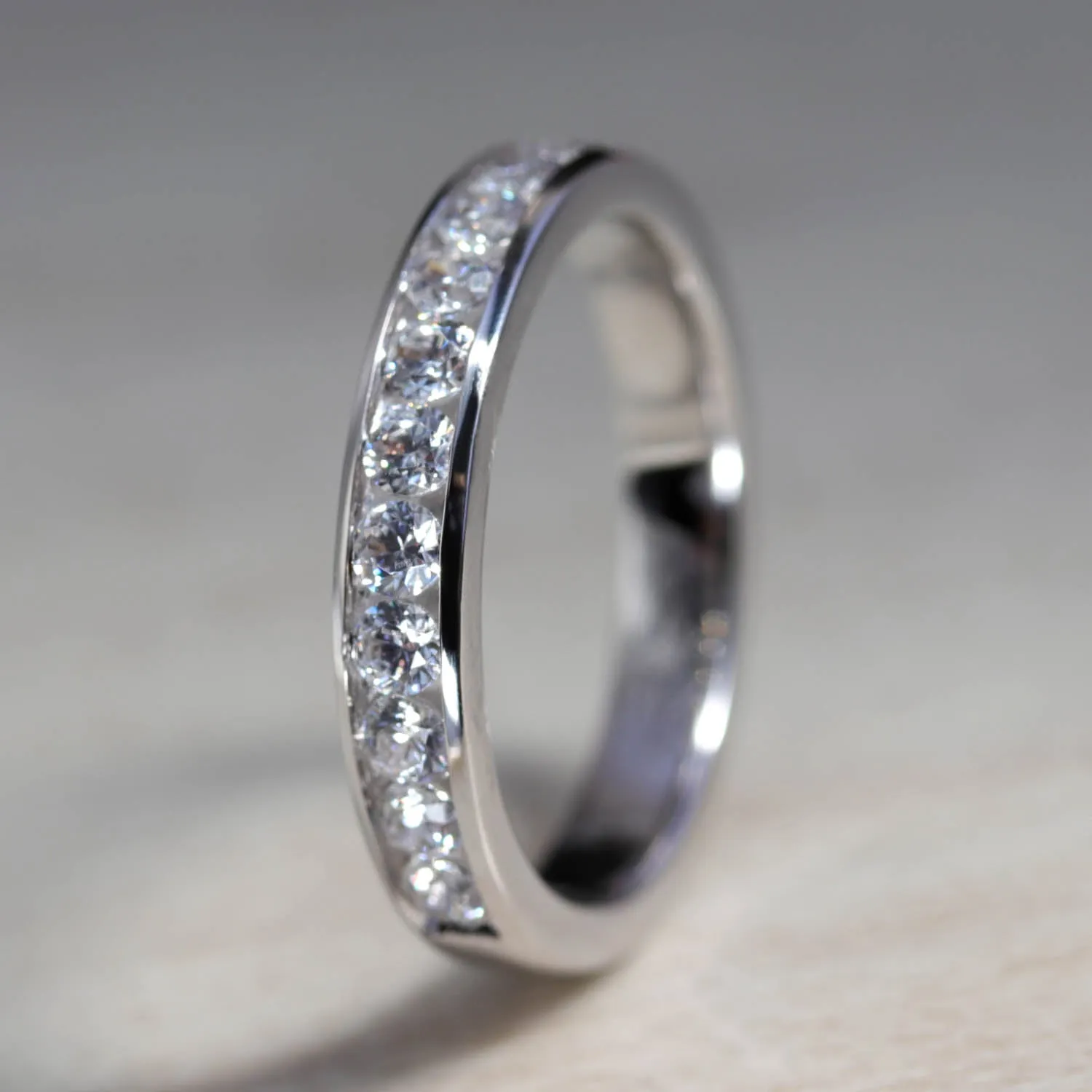 Larger Channel Set Half Eternity Band