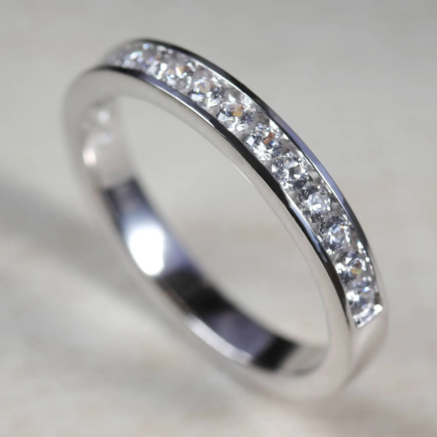 Larger Channel Set Half Eternity Band