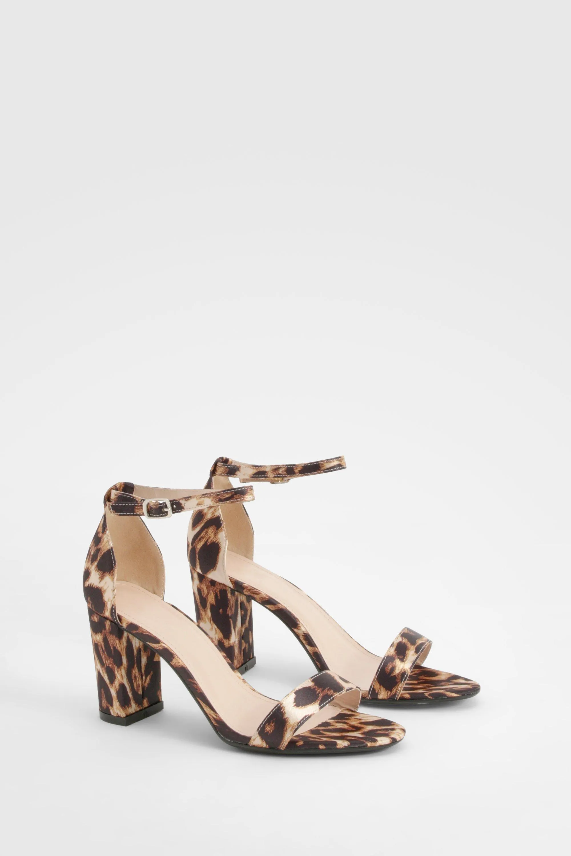 Leopard Mid Block Barely There Heels