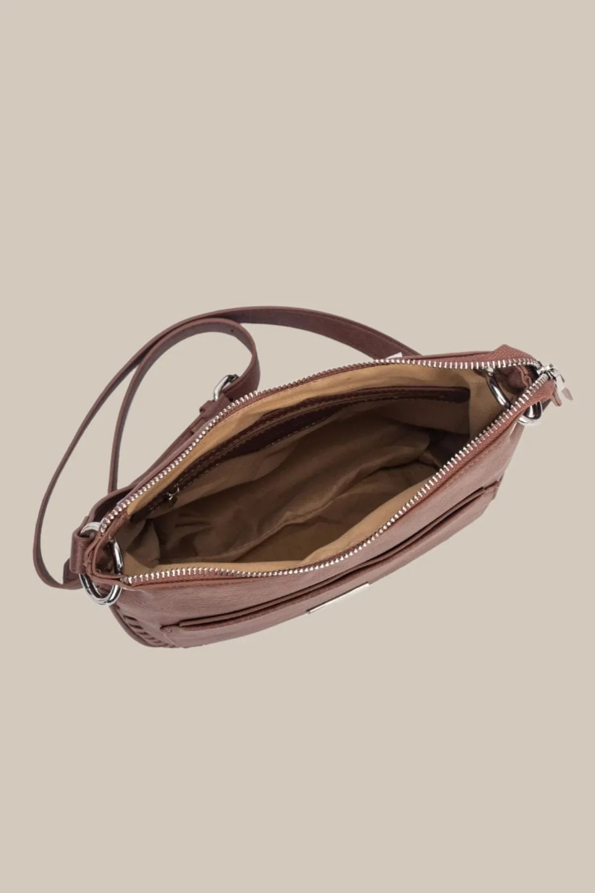 Light Brown Raven Crossbody Bag