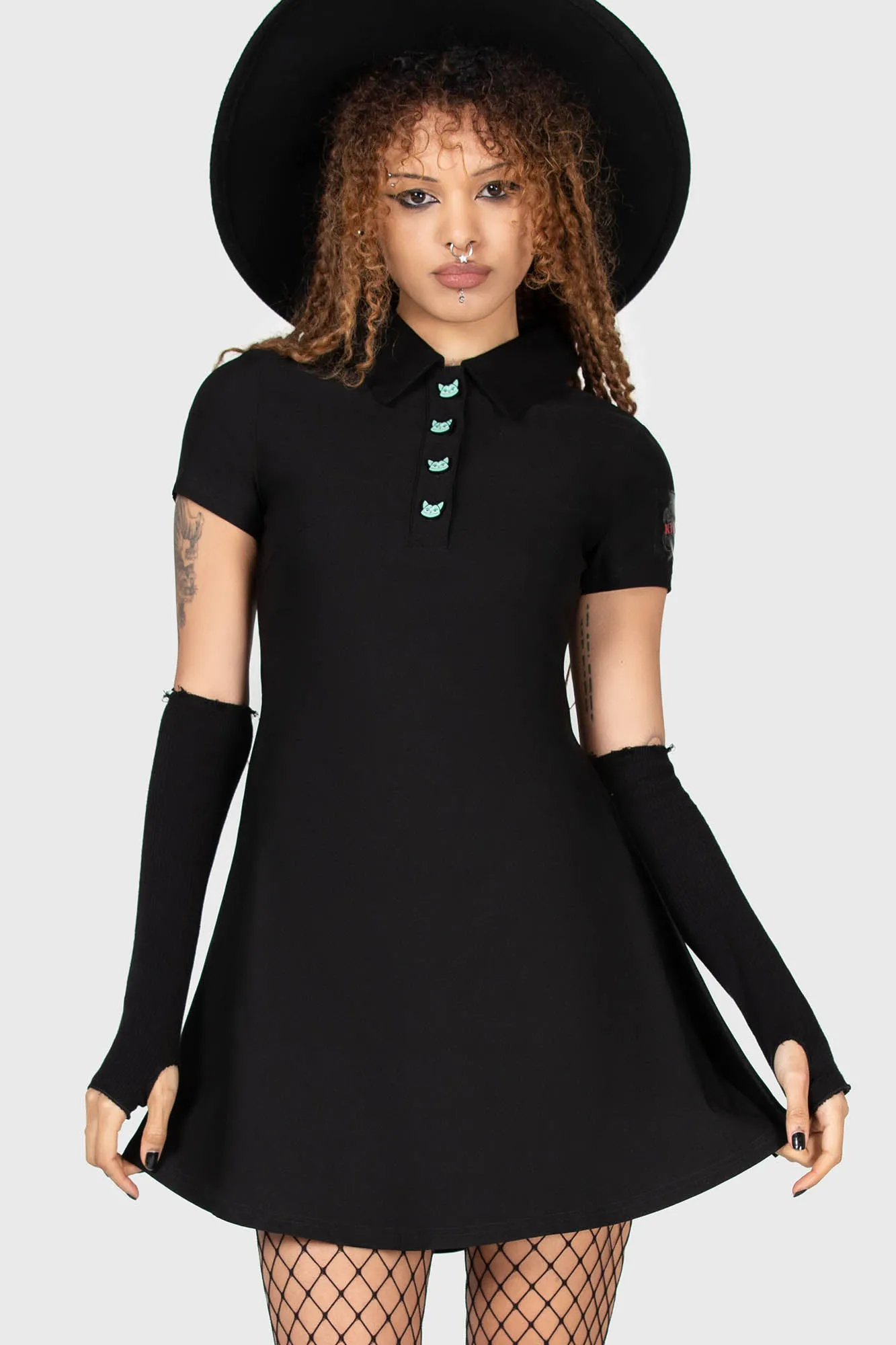 Vampurr Collar Black Dress