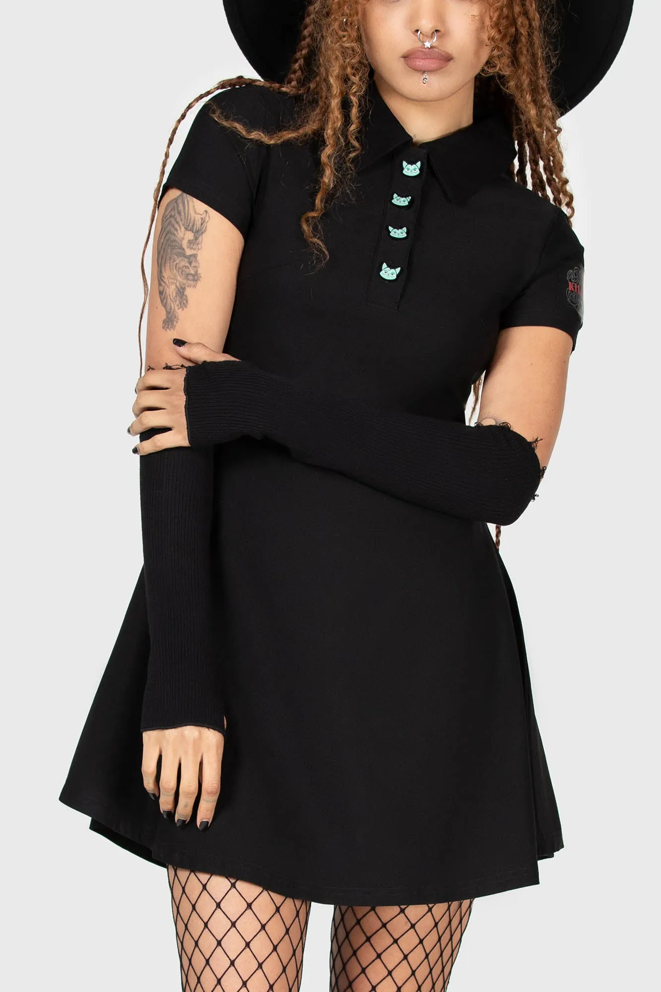 Vampurr Collar Black Dress