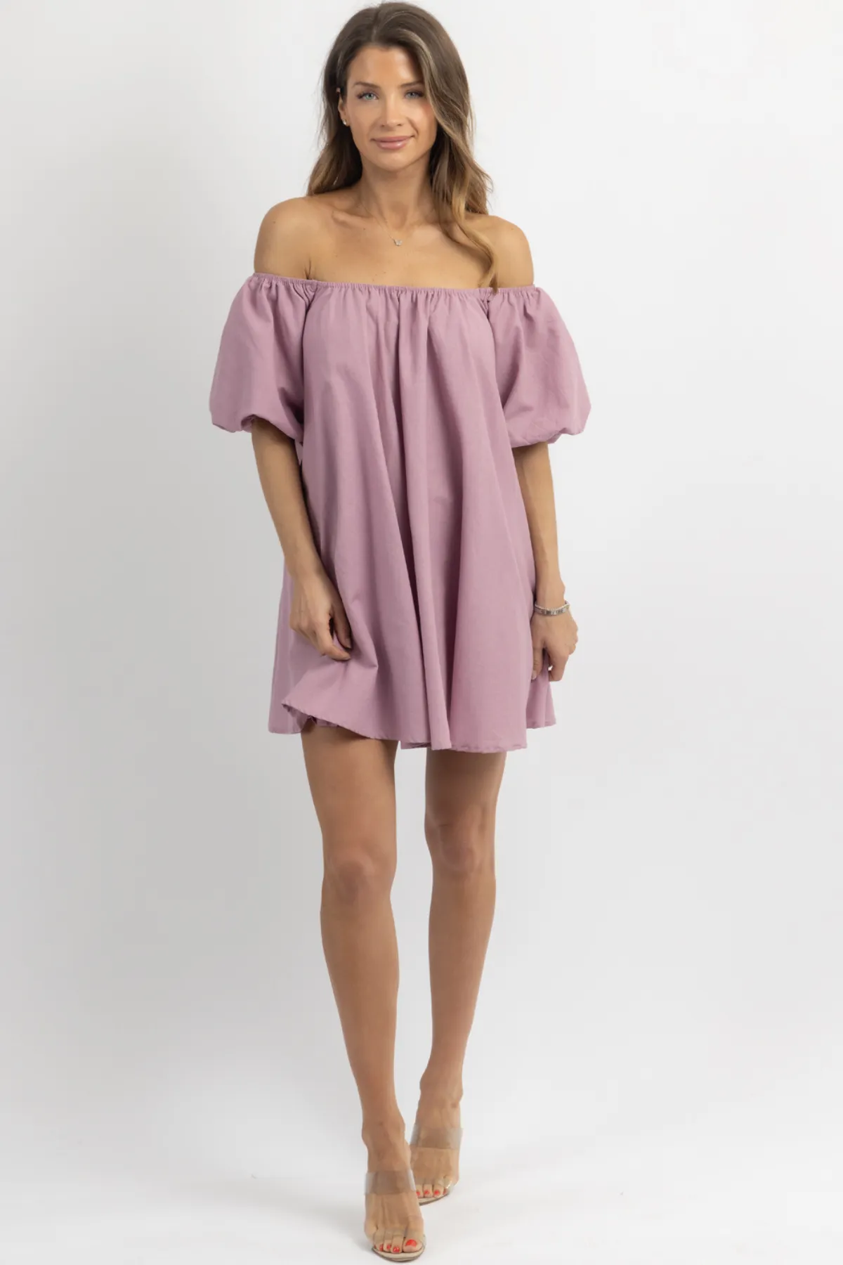 LILAC LANE OFF-SHOULDER MINI DRESS *BACK IN STOCK*