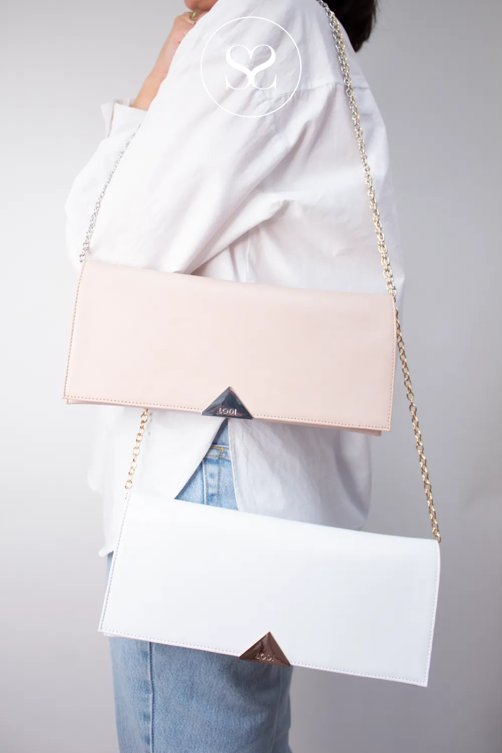 LODI L-1501 / L-1610  NUDE LEATHER ENVELOPE CLUTCH BAG