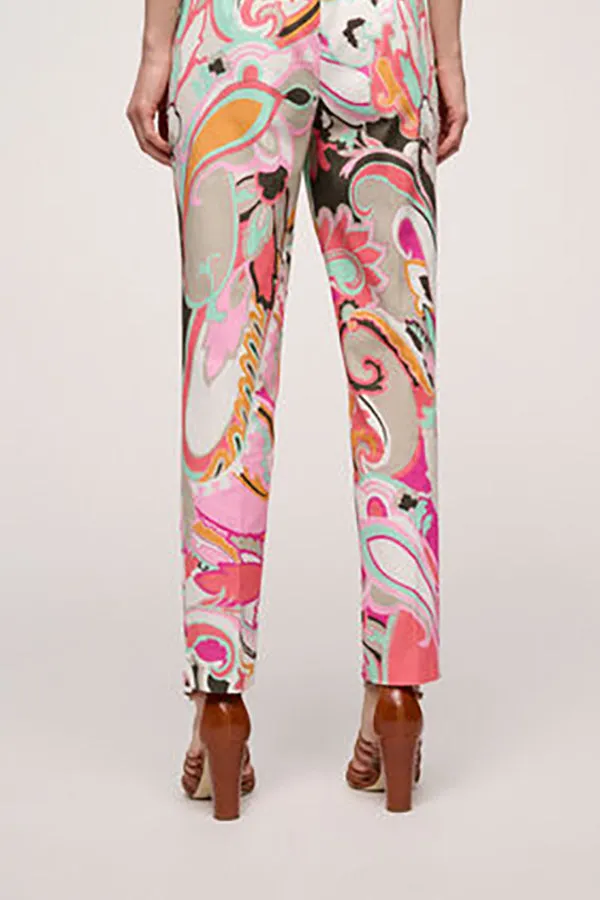 Luisa Spagnoli ADUNATA MULTICOLOR PAISLEY CAPRI TROUSERS