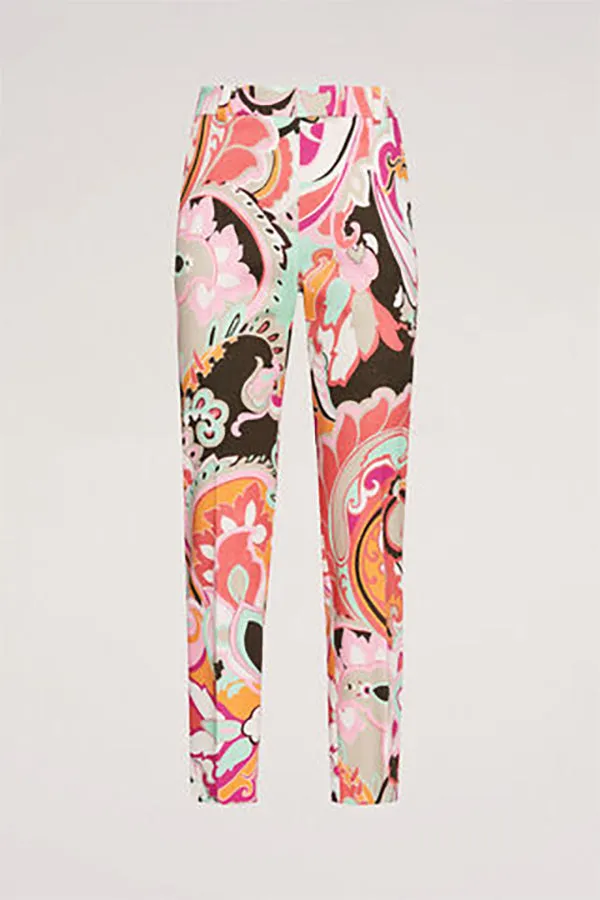 Luisa Spagnoli ADUNATA MULTICOLOR PAISLEY CAPRI TROUSERS