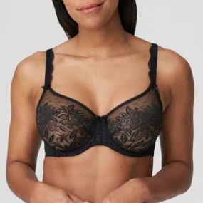 Black Lace Effect T-Shirt Bra C-H