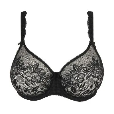 Black Lace Effect T-Shirt Bra C-H