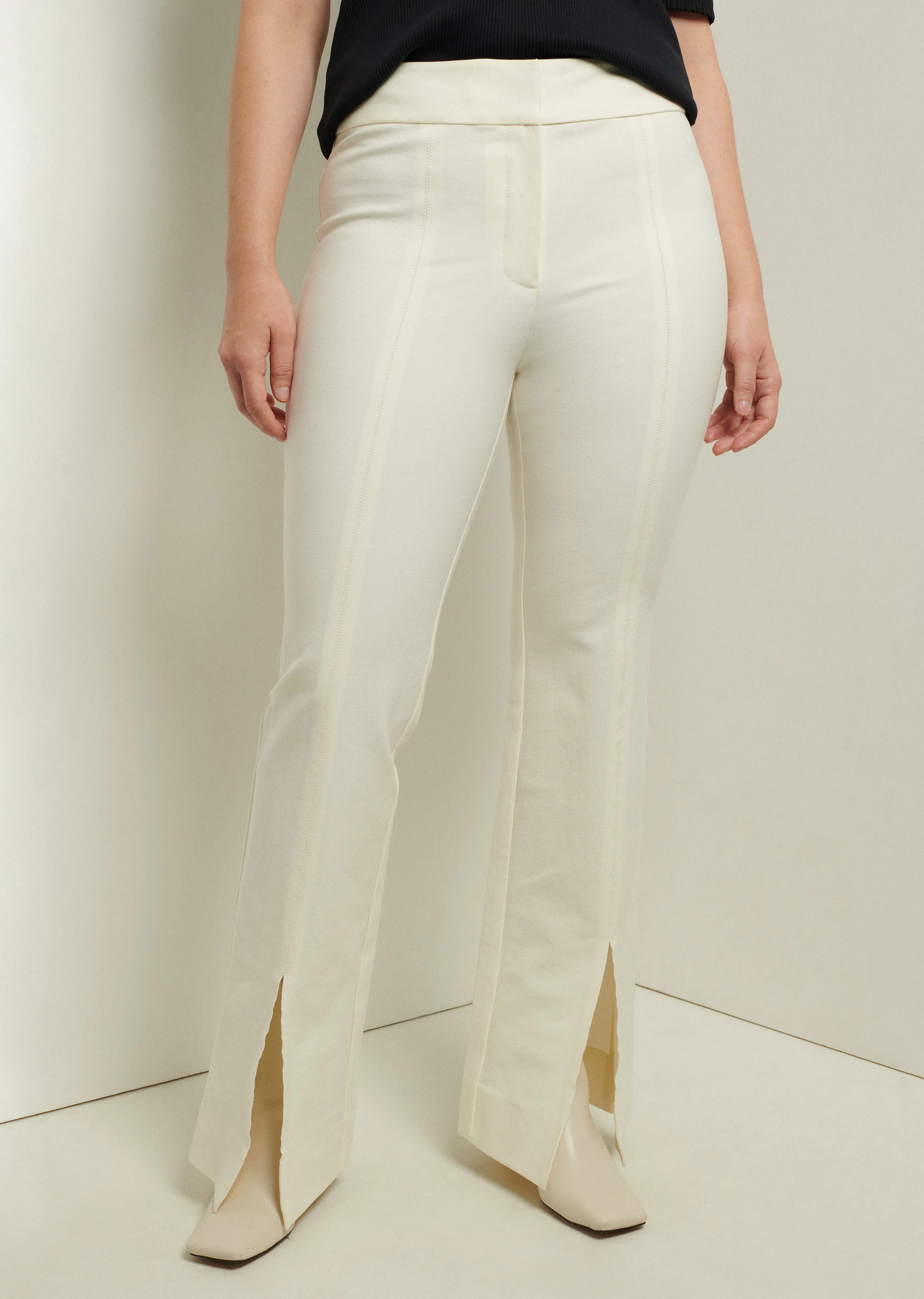 Maeve Front Slit Trousers - Soft White