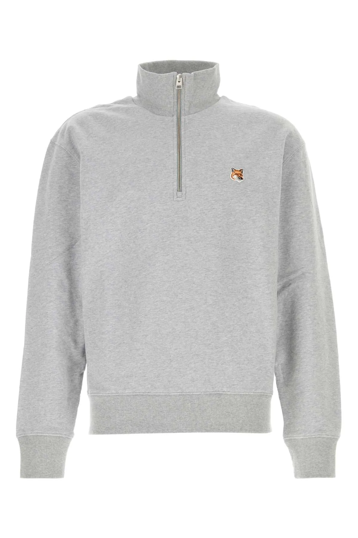 Maison Kitsune Melange Light Grey Cotton Sweatshirt