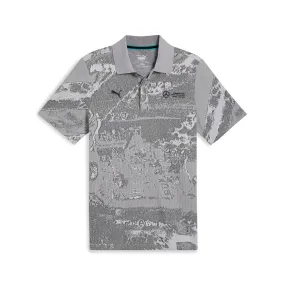 Mapf1 Jacquard Graphic Collared Short Sleeve Polo Shirt