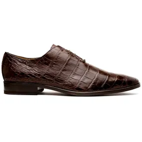 Marco Di Milano Brown Bono Alligator Wholecut Oxfords