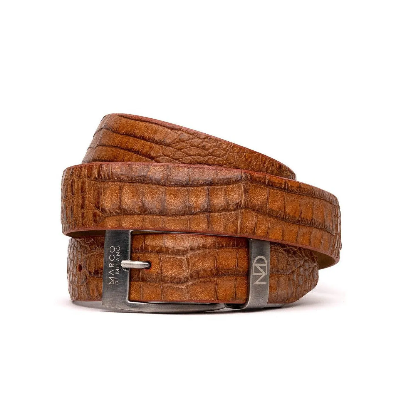 Marco Di Milano EST 100 Genuine Exotic Crocodile Men's Belts (MDMB1021)