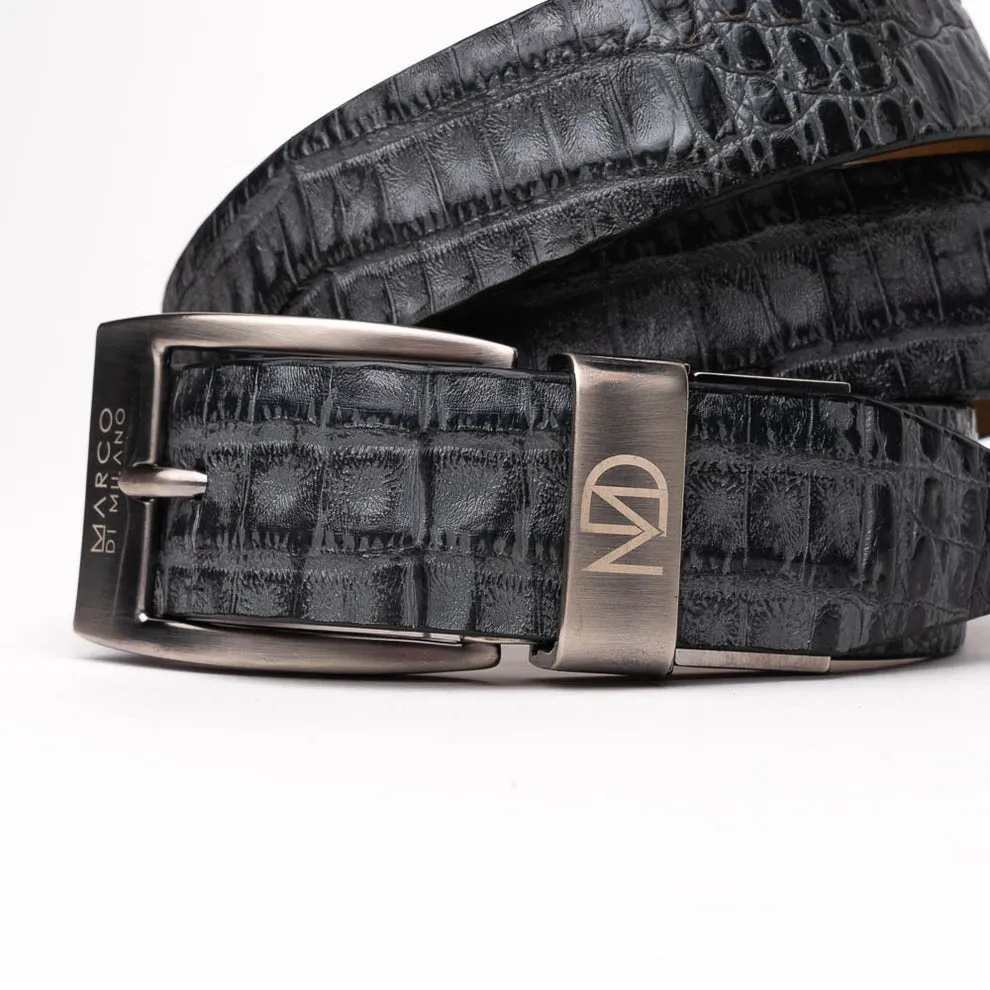 Marco Di Milano EST 100 Genuine Exotic Crocodile Men's Belts (MDMB1021)