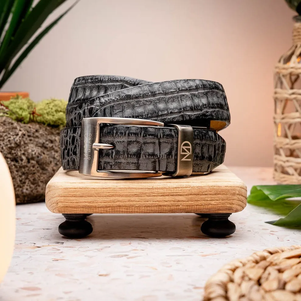 Marco Di Milano EST 100 Genuine Exotic Crocodile Men's Belts (MDMB1021)