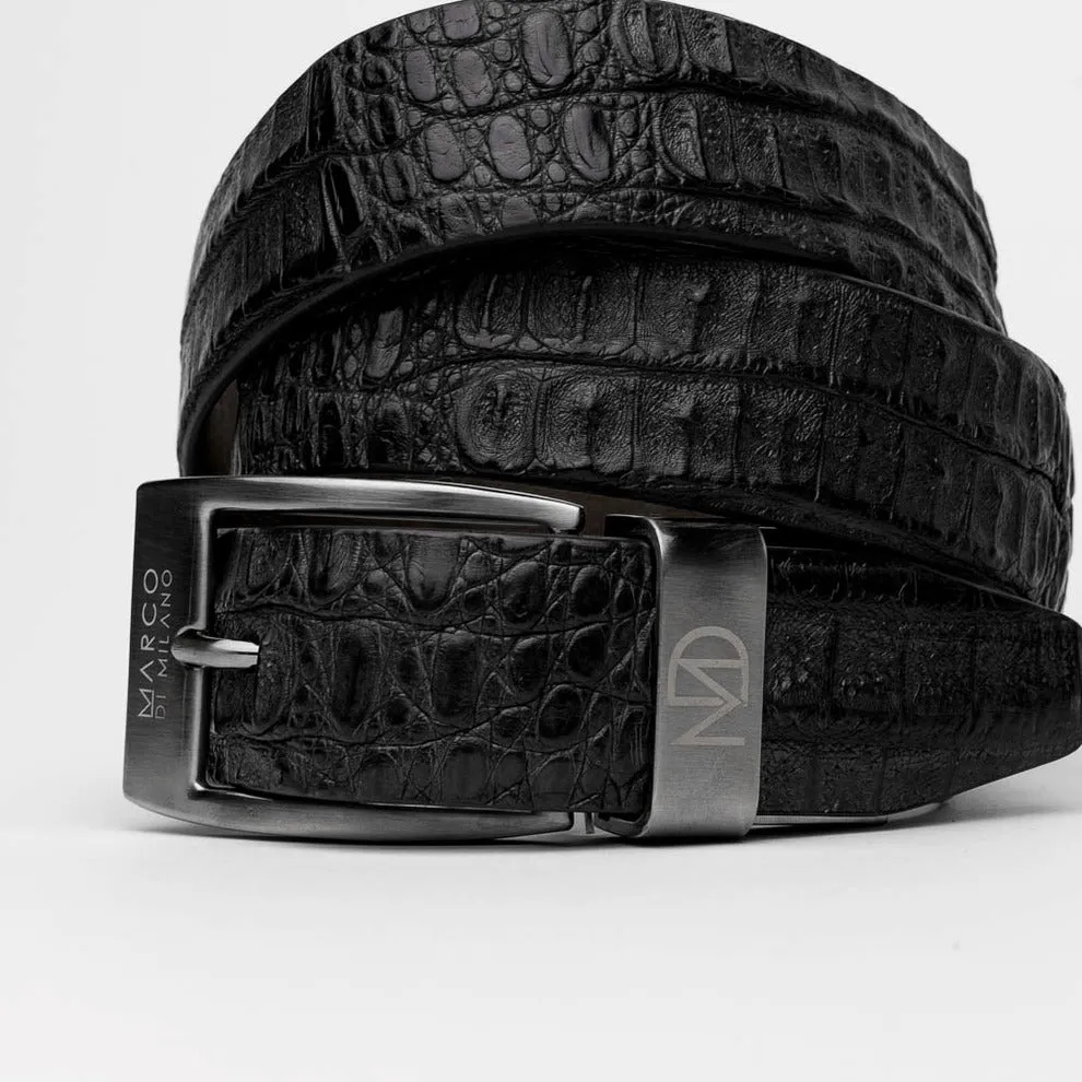 Marco Di Milano EST 100 Genuine Exotic Crocodile Men's Belts (MDMB1021)