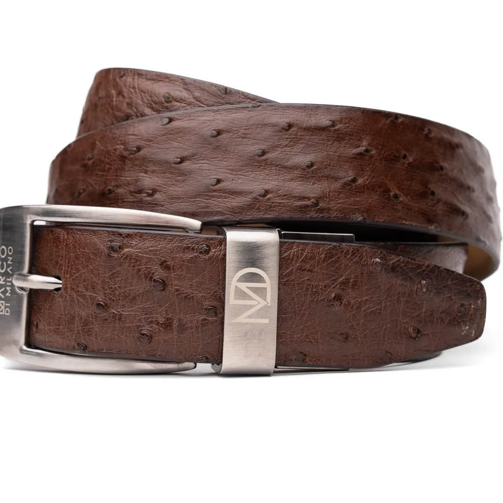 Marco Di Milano EST 102 Genuine Exotic Ostrich Men's Belts (MDMB1037)