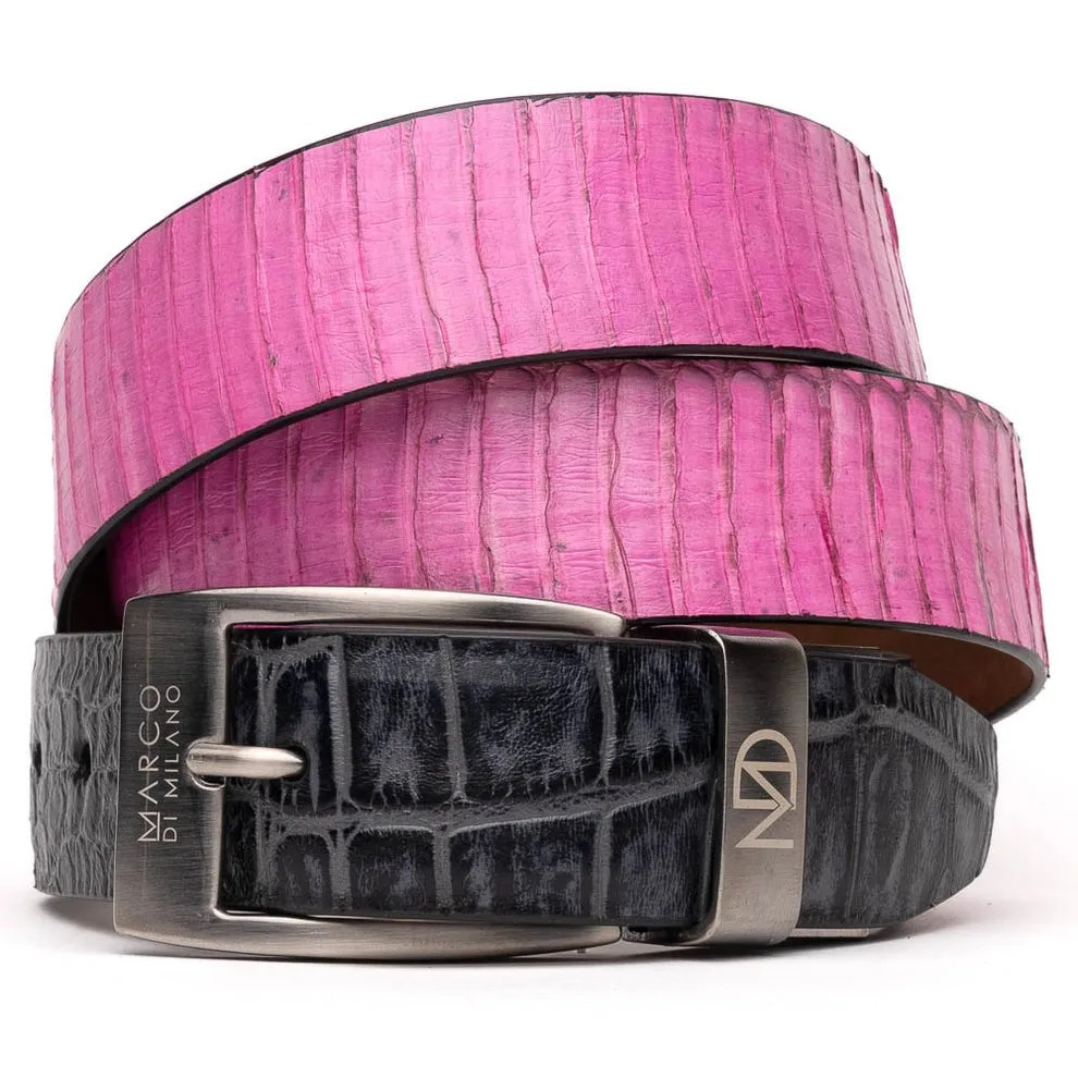 Marco Di Milano EST 301 Genuine Exotic Crocodile / Cobra Men's Belts (MDMB1013)