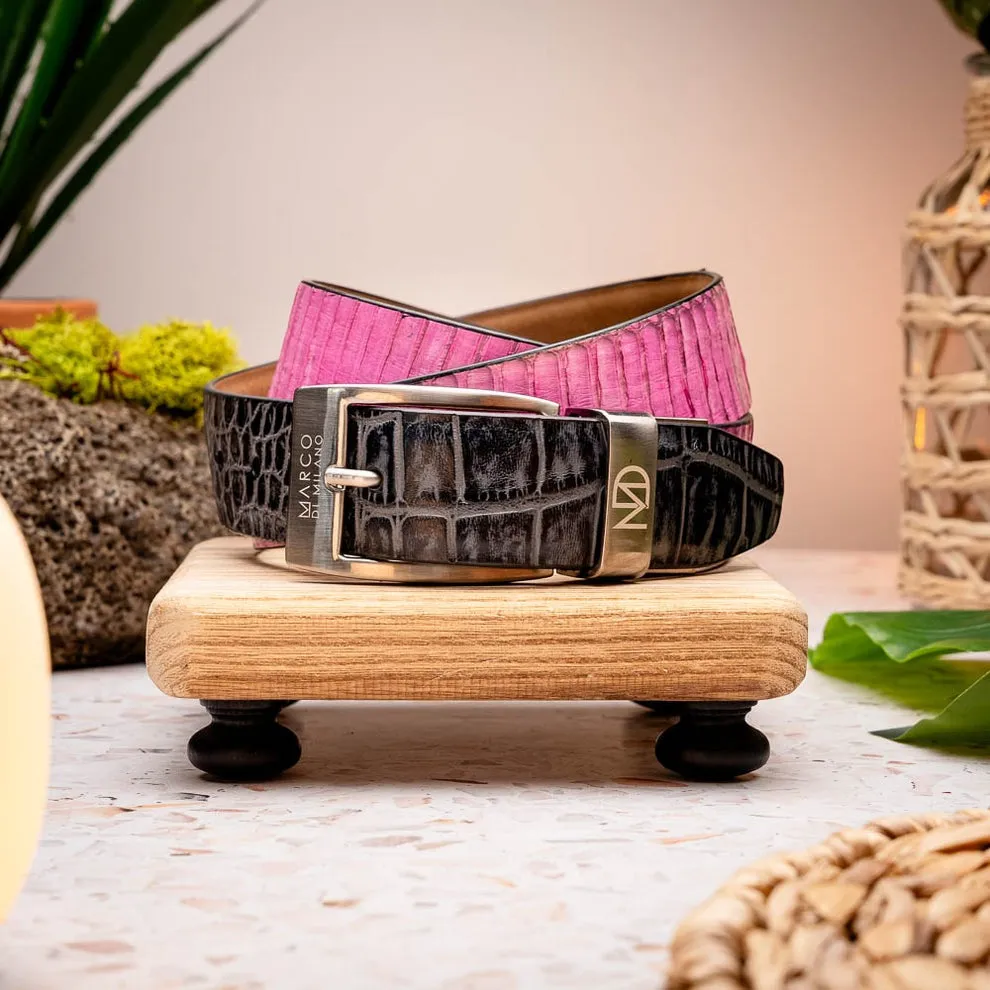 Marco Di Milano EST 301 Genuine Exotic Crocodile / Cobra Men's Belts (MDMB1013)