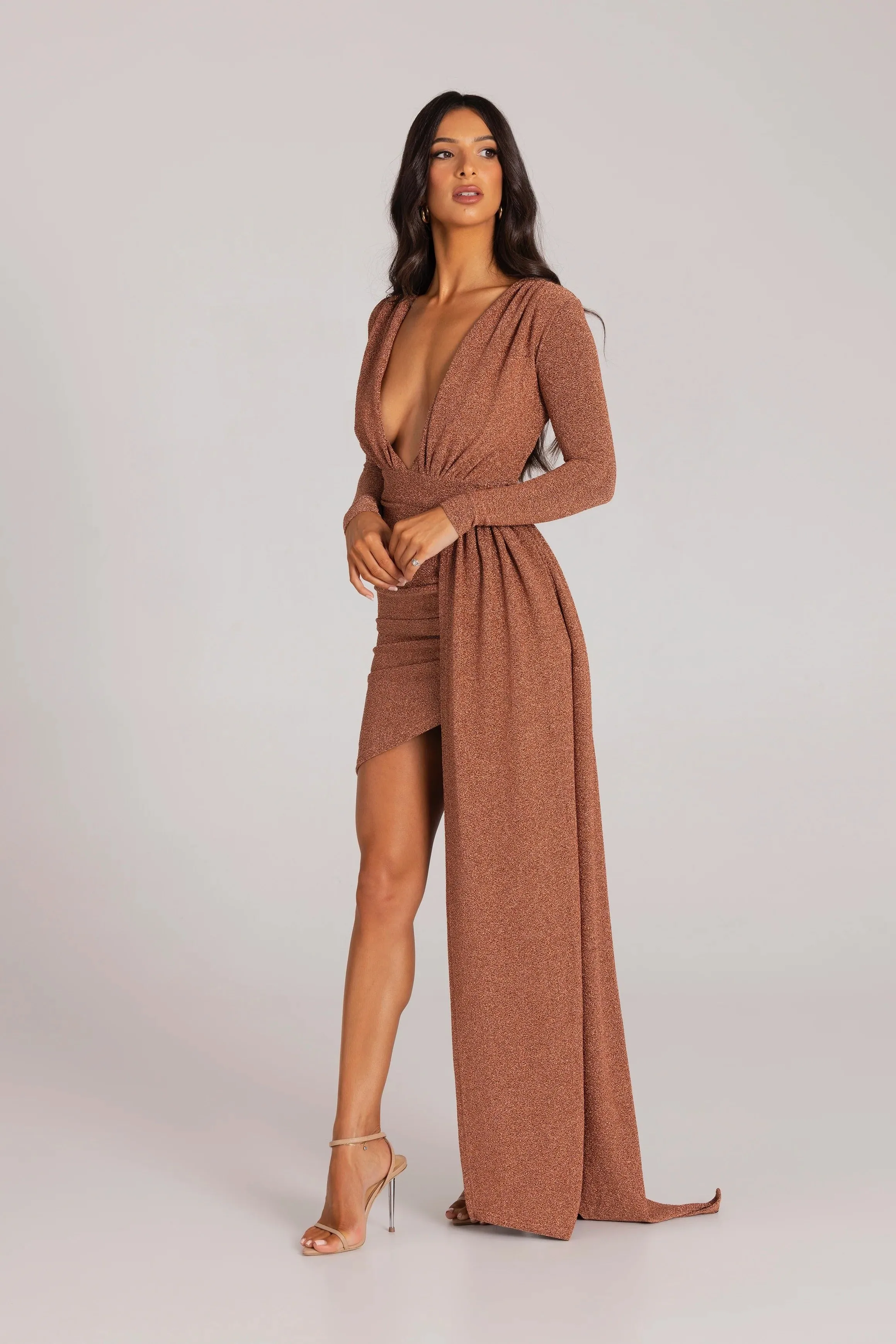 Bronze Foil Mariya Dress