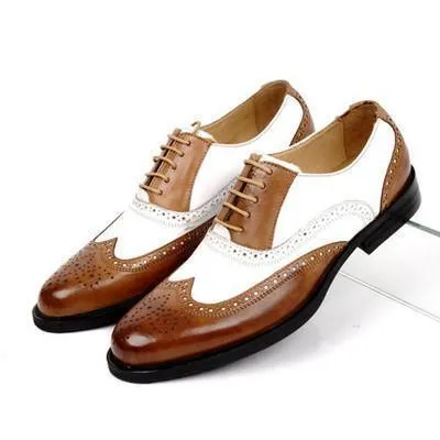 Men Oxfords, Genuine Leather, Vintage, Black, Brown