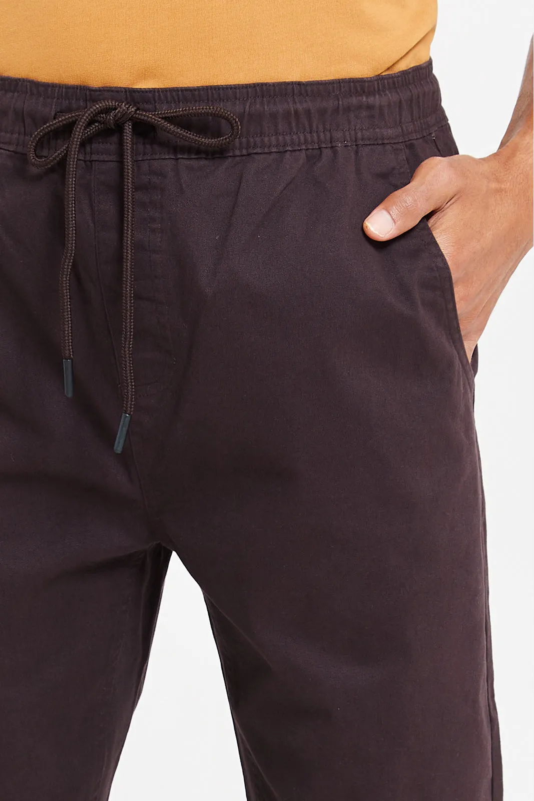 Men Purple Pull-On Trousers