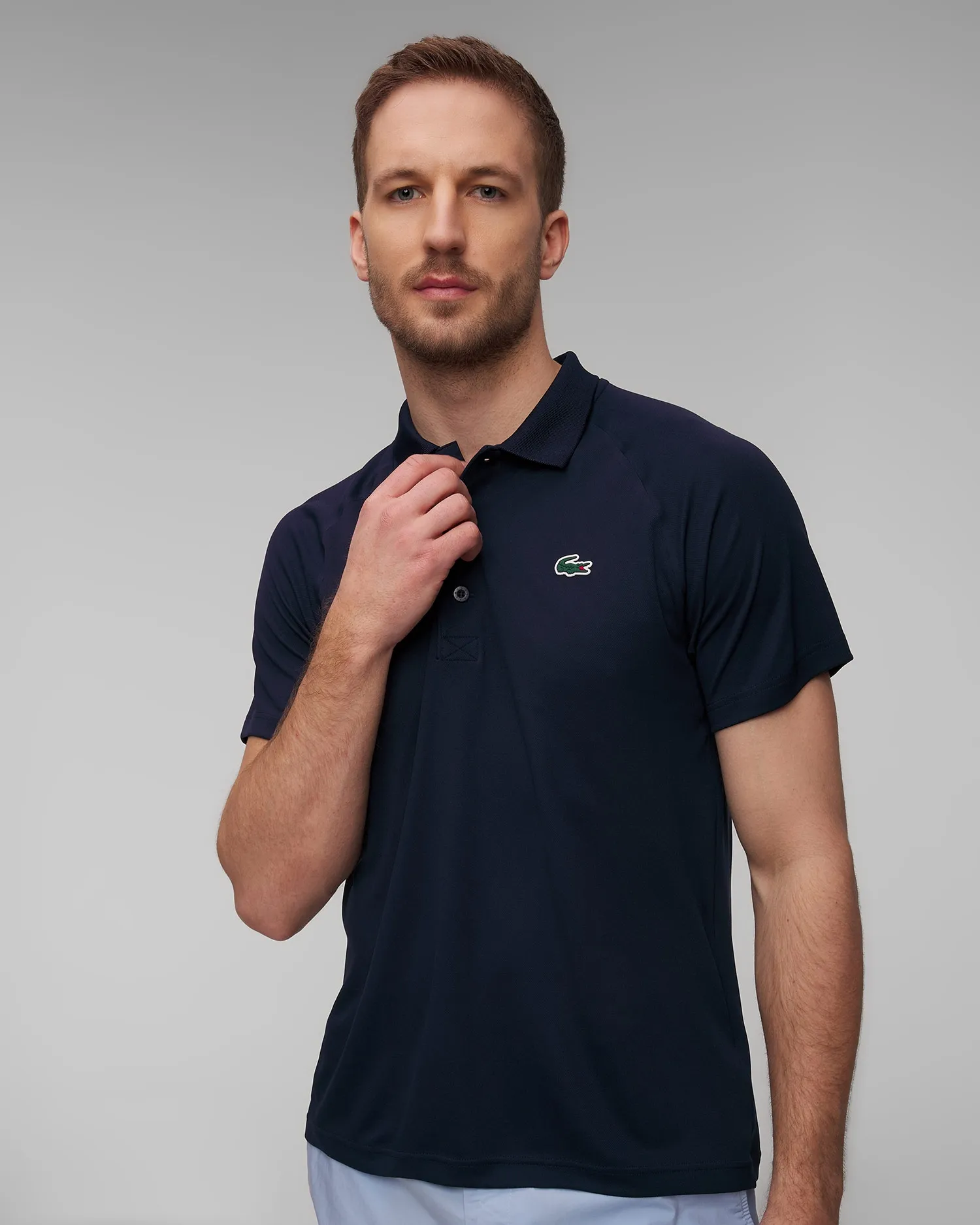 Men's navy blue technical polo Lacoste DH3201 dh3201-166