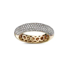 18K Yellow Gold Band with 1.38 CT Diamonds for Men