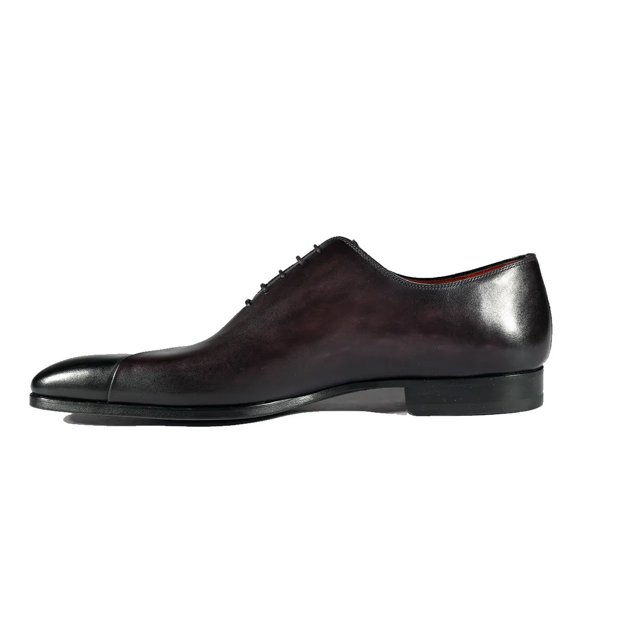 Men's Black & Gray Patina Leather Oxfords