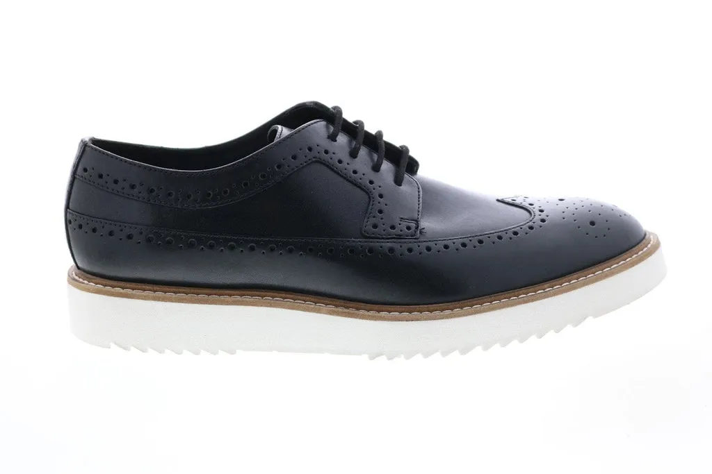 Mens Black Leather Wingtip & Brogue Oxford Shoes by Clarks Ernest Limit