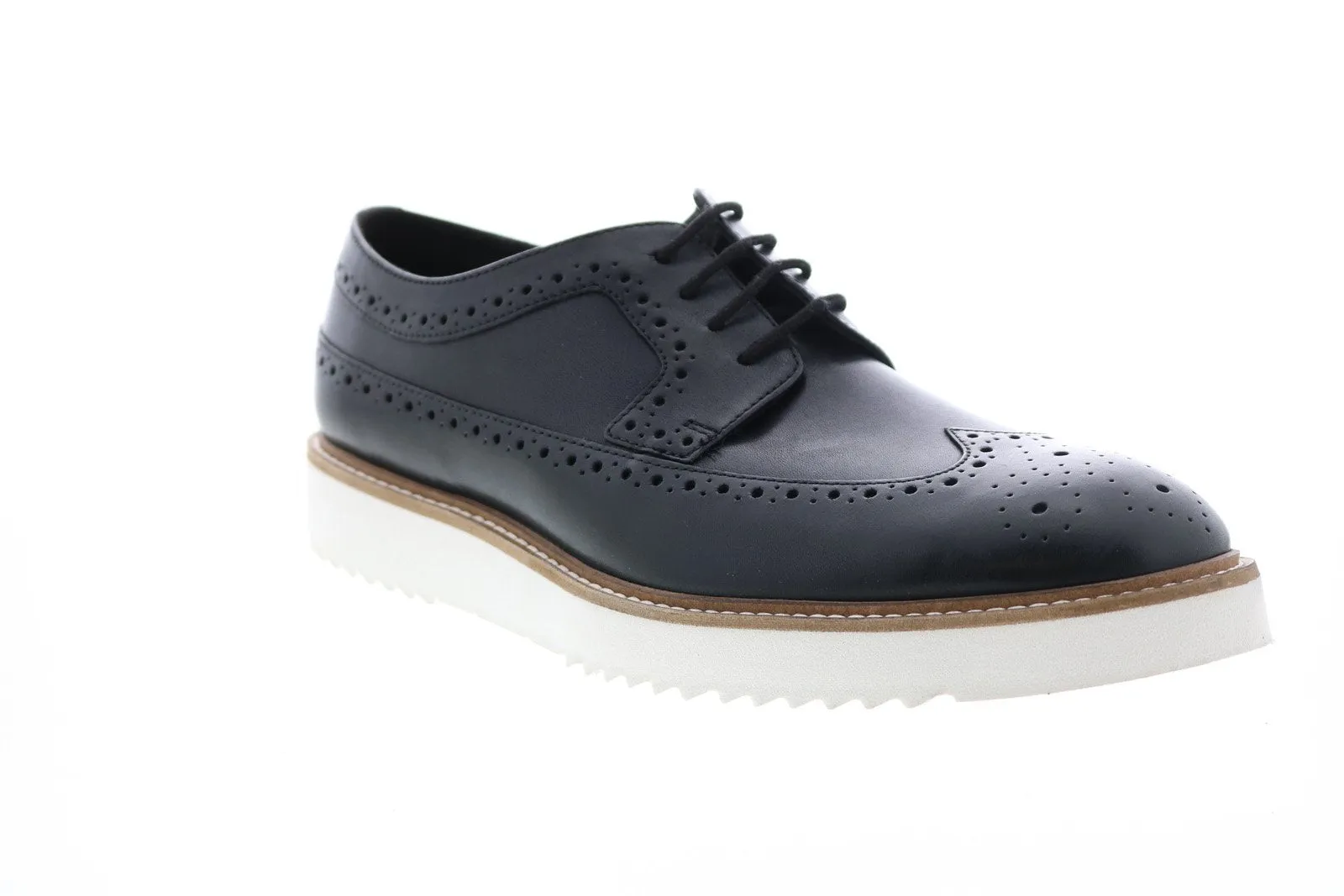 Mens Black Leather Wingtip & Brogue Oxford Shoes by Clarks Ernest Limit