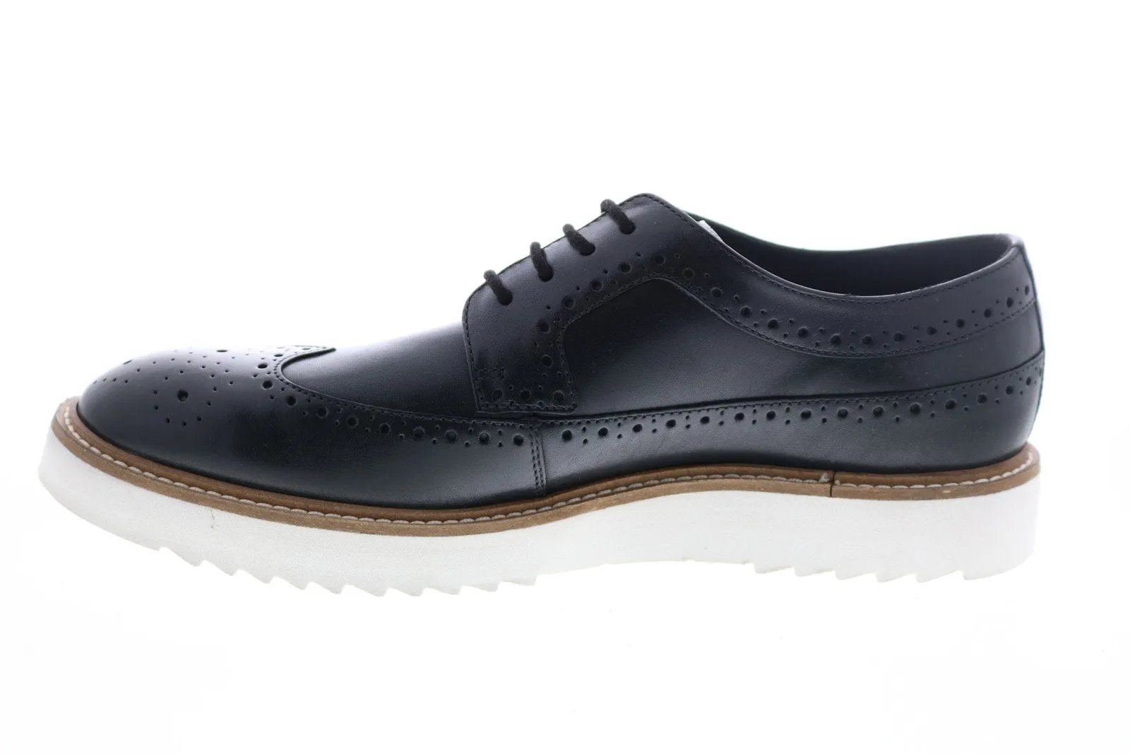 Mens Black Leather Wingtip & Brogue Oxford Shoes by Clarks Ernest Limit