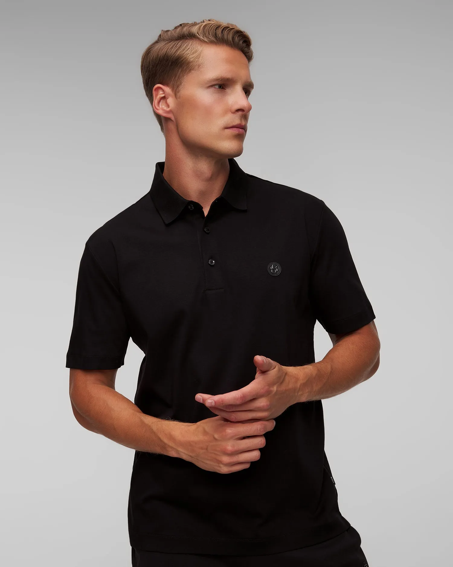 Men’s black polo Black Hugo Boss C-Parris 50520297-1