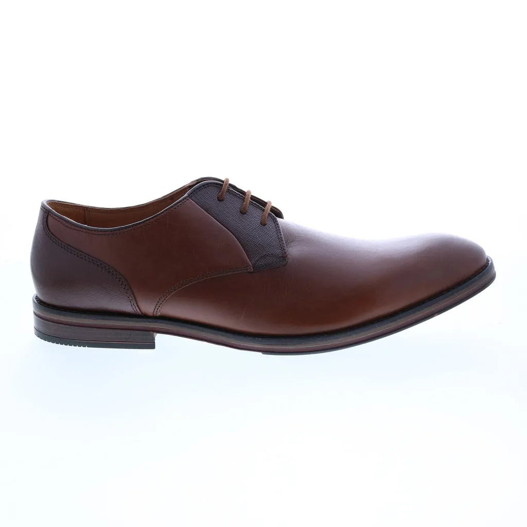 Mens Brown Wide Plain Toe Oxford Shoes by Clarks Citi Stride