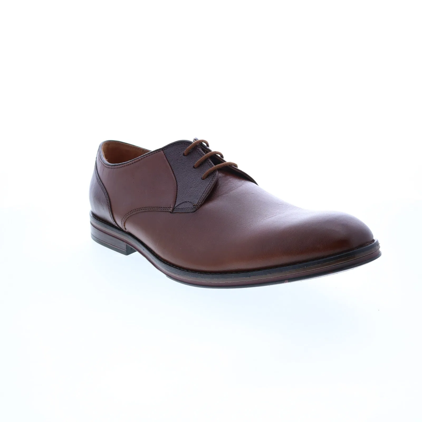 Mens Brown Wide Plain Toe Oxford Shoes by Clarks Citi Stride