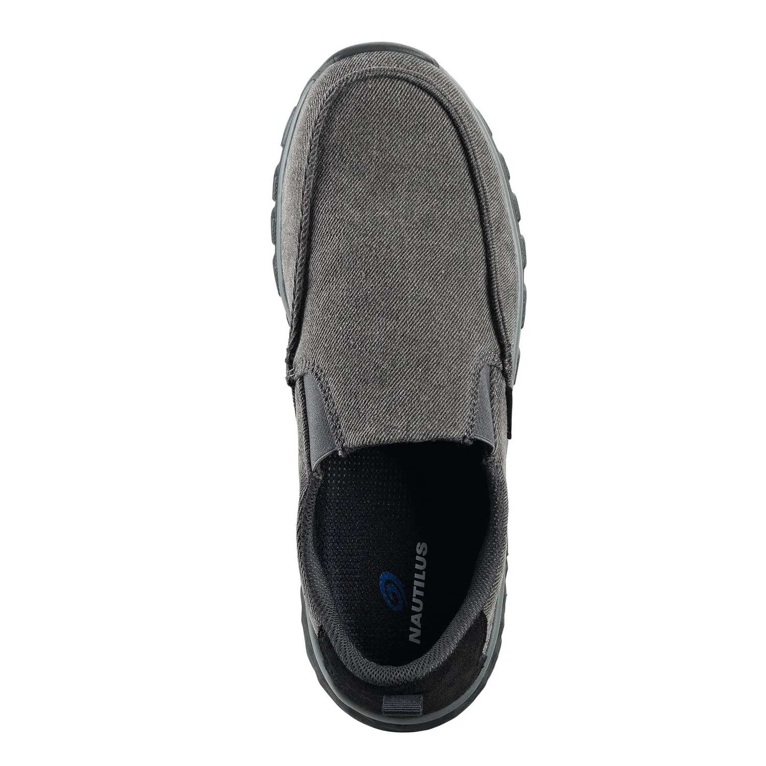 Mens Charcoal Textile Alloy Toe Breeze EH Slip-On Work Shoes