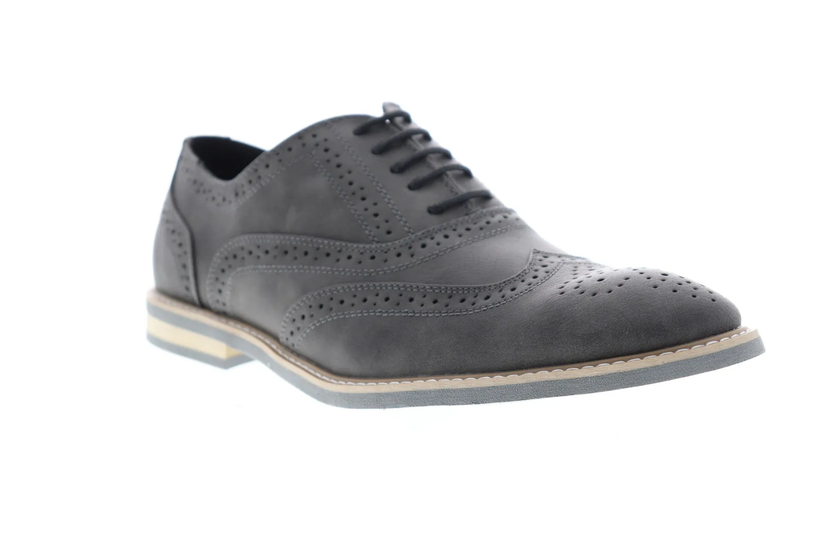 Mens Gray Wingtip Oxford Shoes by Kenneth Cole Unlisted