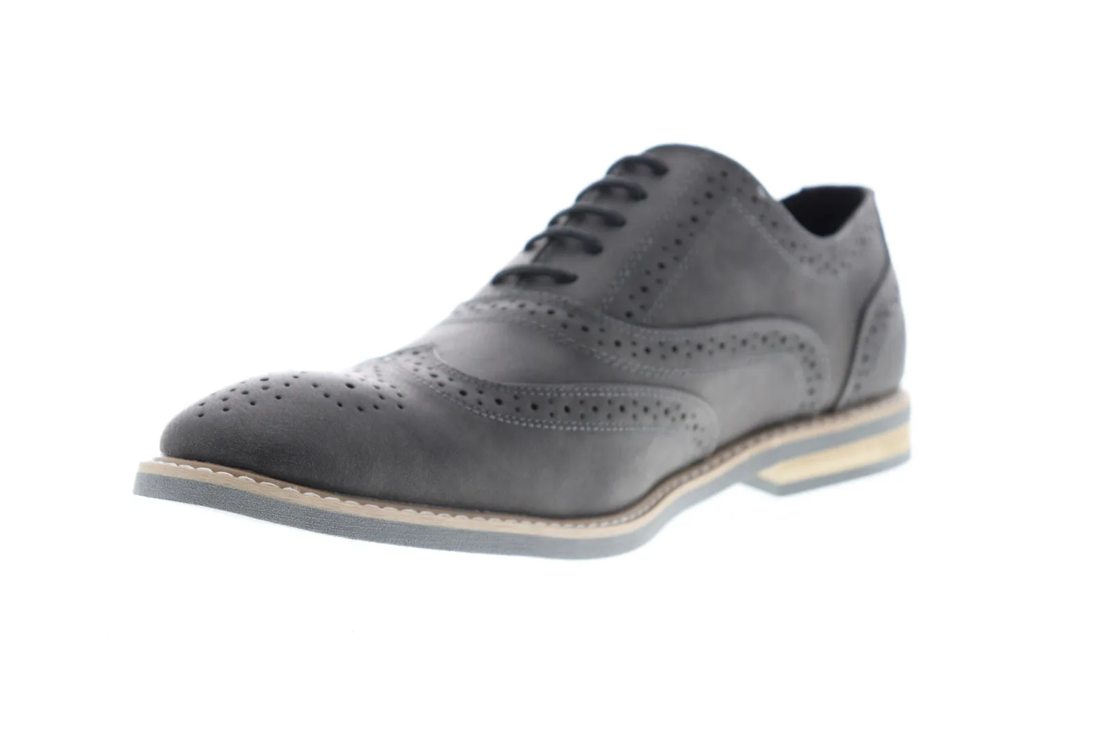 Mens Gray Wingtip Oxford Shoes by Kenneth Cole Unlisted