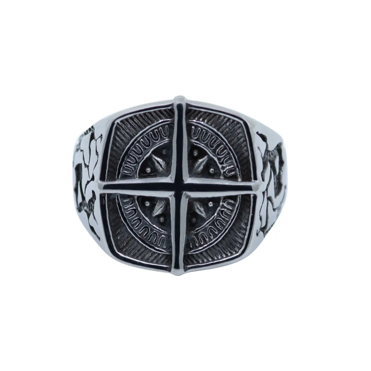 Men's Square Compass Signet Ring