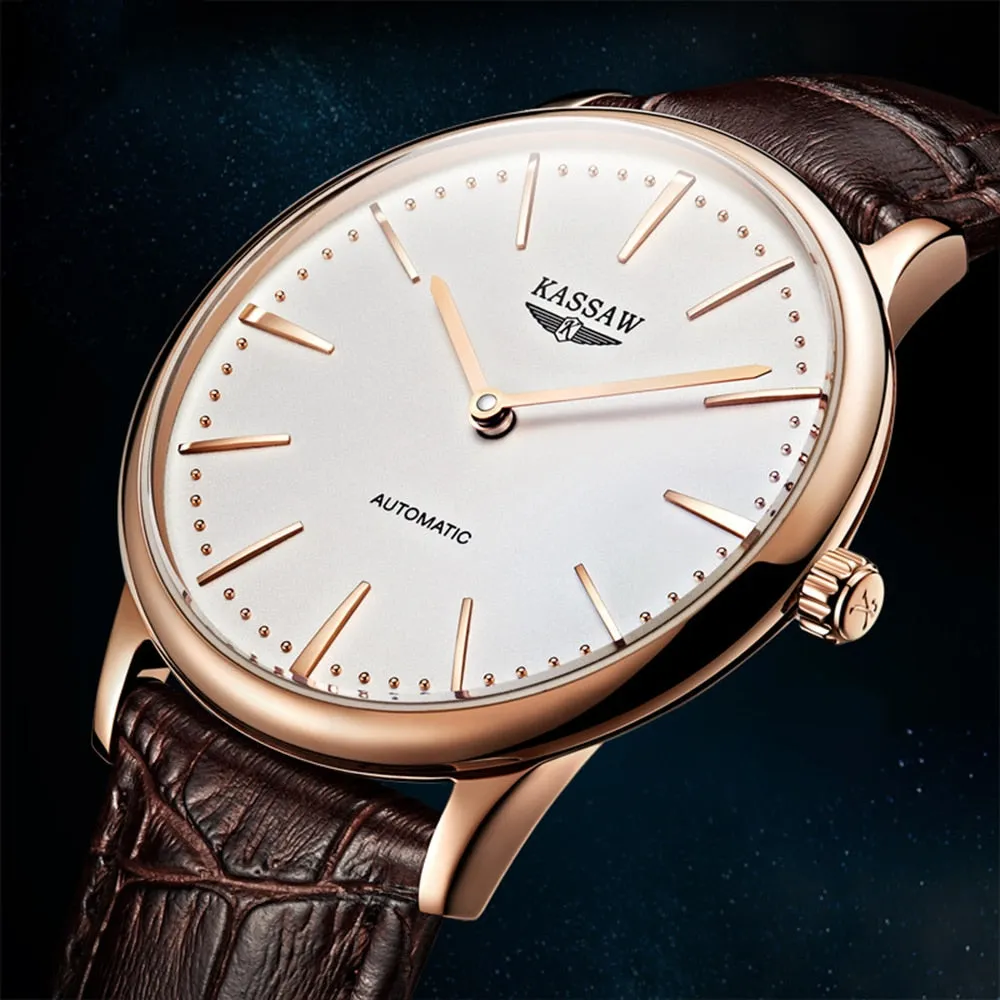 Men's Ultra-thin Stainless Steel Case Automatic Mechanical Wristwatch