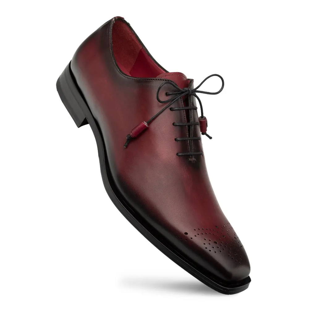 Men's Burgundy Calf-Skin Leather Oxfords