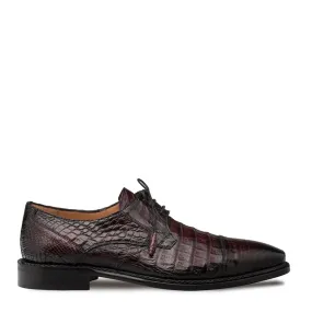 Burgundy Exotic Crocodile Derby Oxfords