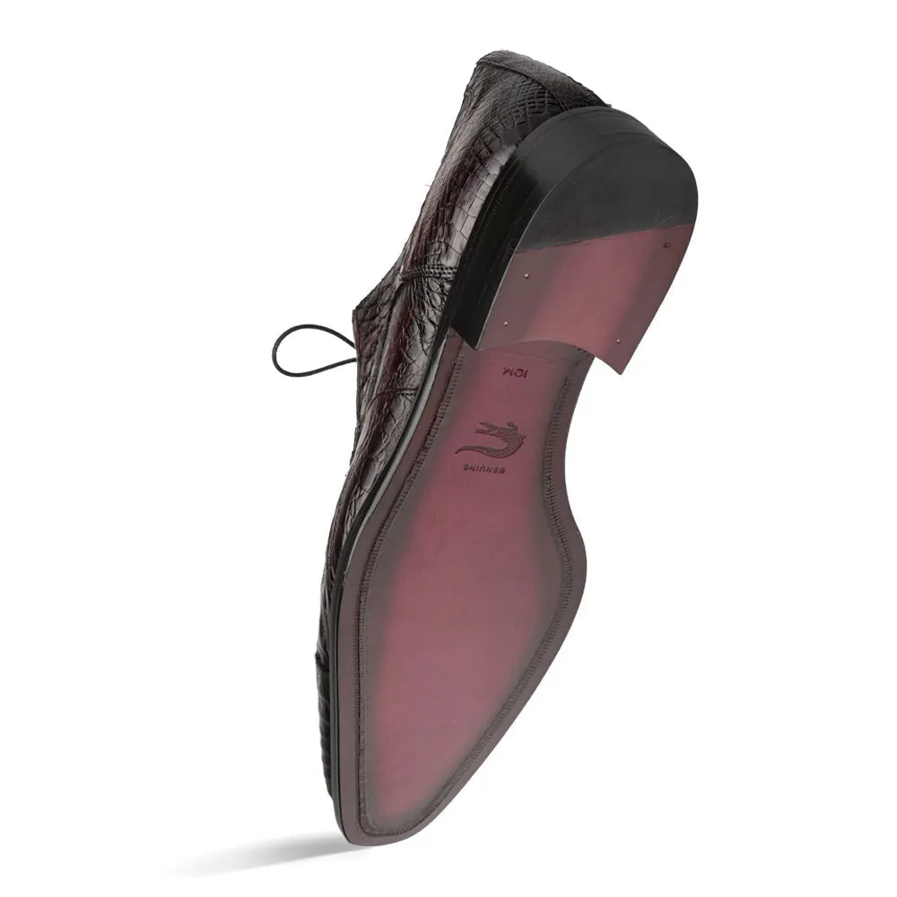 Burgundy Exotic Crocodile Derby Oxfords