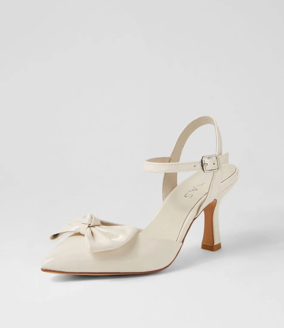 MIDAS Lyrea Ivory Patent Leather Heels