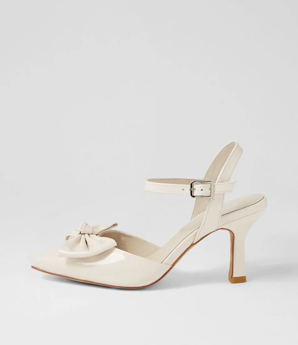 MIDAS Lyrea Ivory Patent Leather Heels